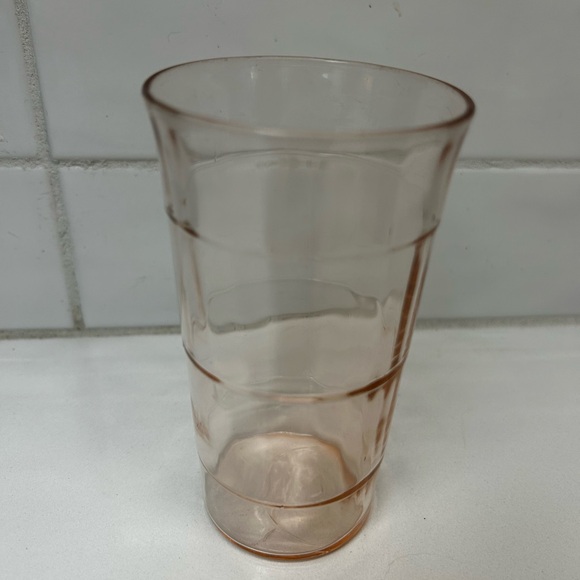 Vintage depression glass decanter and glass nightstand set - Picture 2 of 5